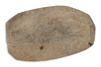 (MEDICINE.) Snake stone and accompanying manuscript description.